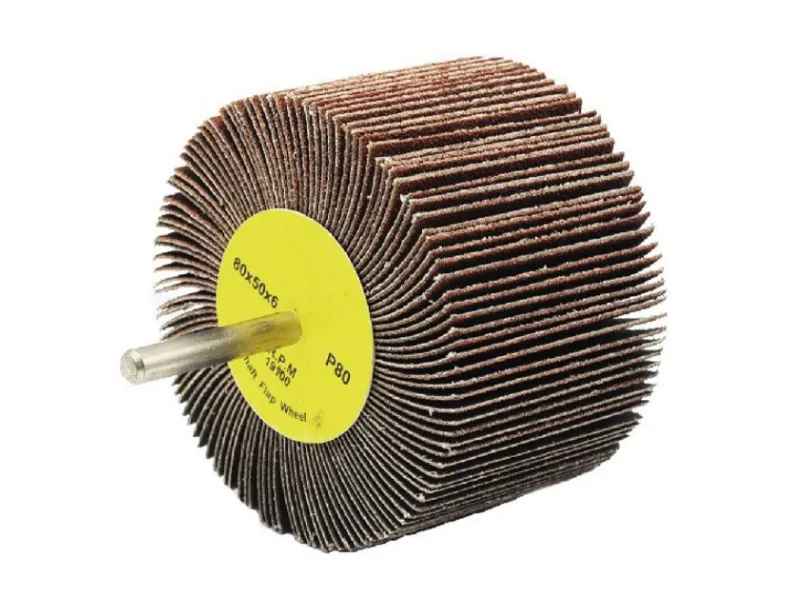 Roue à lamelles en tissu abrasif avec arbre