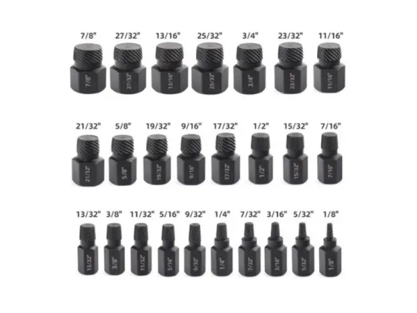 Jeu de dissolvant de vis d'écrou de boulon endommagé, 25 pièces