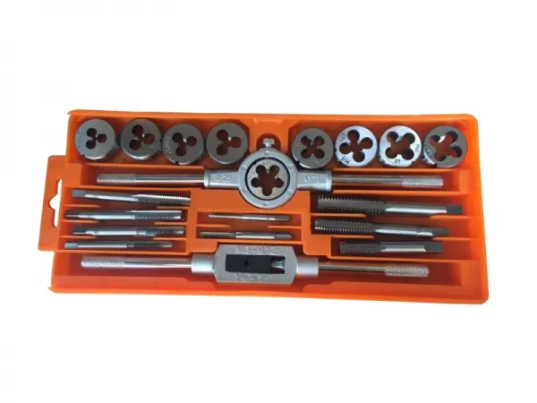 Ensemble de tarauds, filières et forets métriques 20 pièces