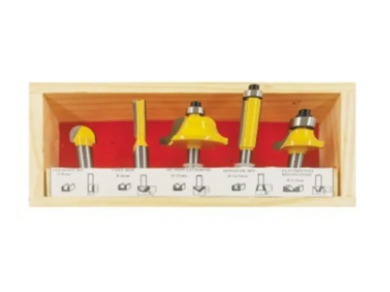 Jeu d'embouts de routeur m&eacute;triques 5 pi&egrave;ces